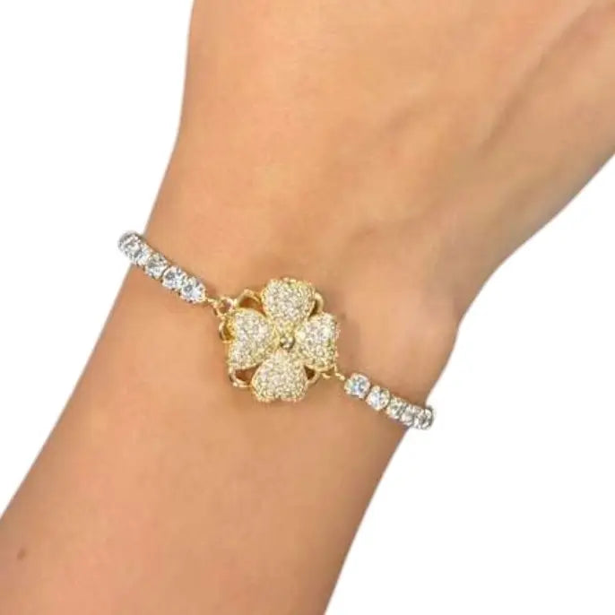 Fidget Spinner Bracelet – Rhinestone Rotating Anxiety Relief