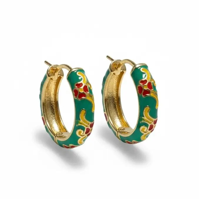 Enamel Hoop Earrings – Assorted Mix