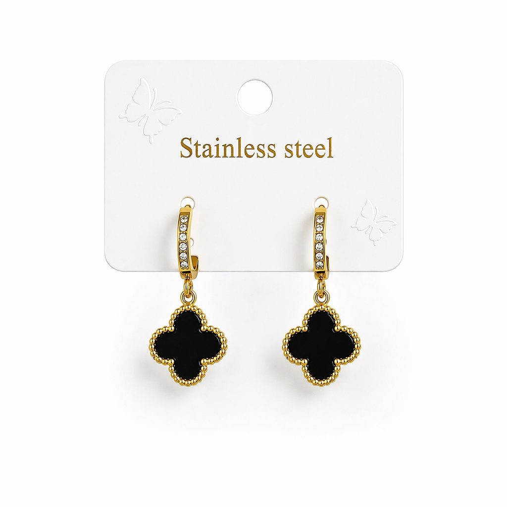 Clover Drop Earrings-Gold Stainless Steel | Best Selling Colors