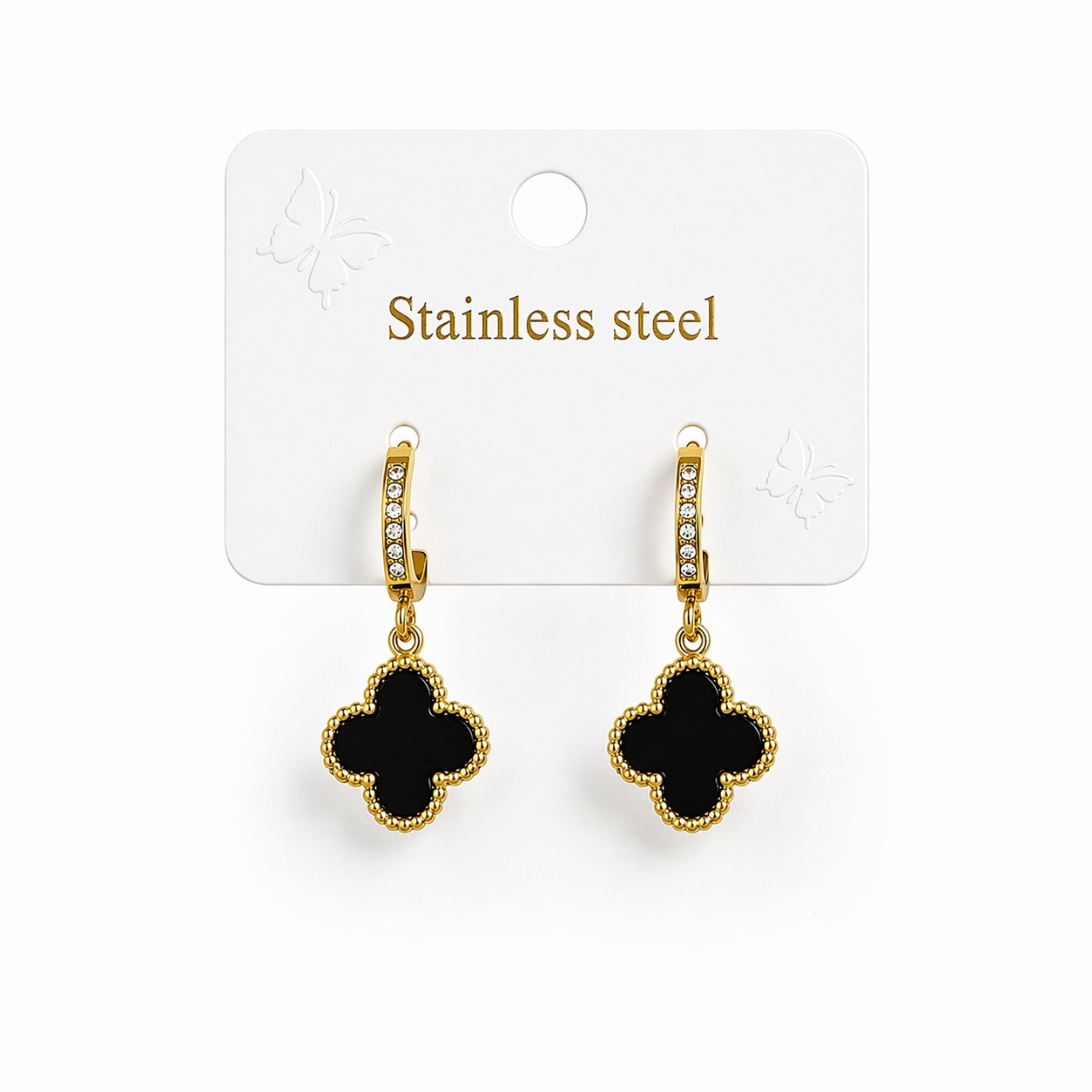 Clover Drop Earrings-Gold Stainless Steel | Best Selling Colors