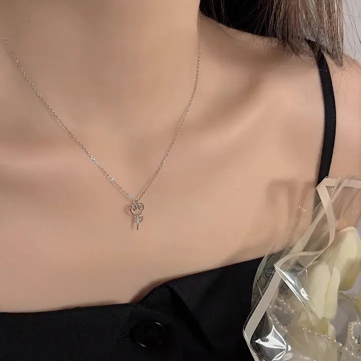 Delicate Rose Necklace | Stainless Steel | Romantic Charm