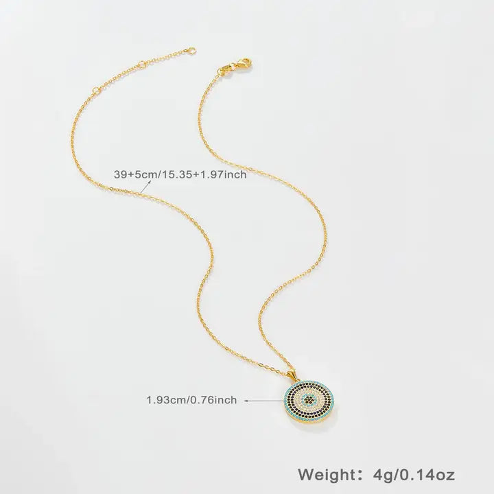 925 Sterling Silver Evil Eye Necklace & Earring Set