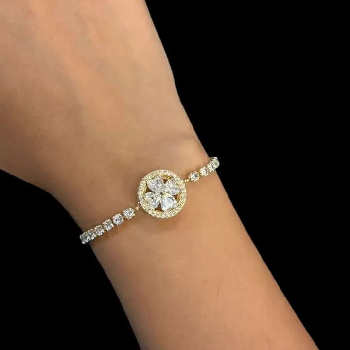 Fidget Spinner Bracelet – Rhinestone Rotating Anxiety Relief