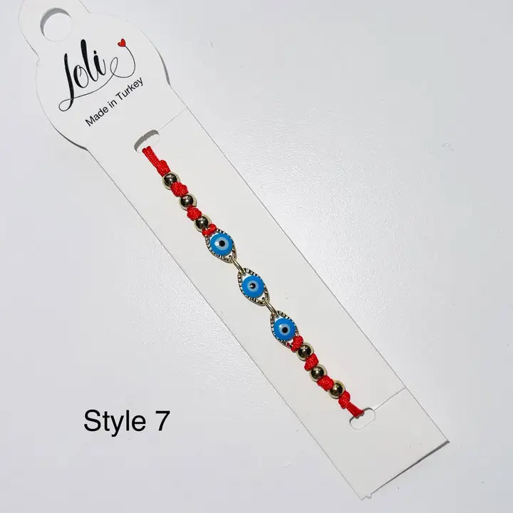 3 Evil Eye Bead Rope Bracelet - Premium Handmade Protection