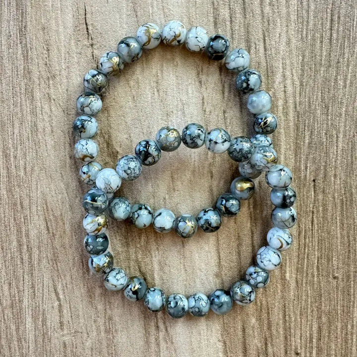 Stretchy Bracelet | Beaded Marble Design Bracelets 