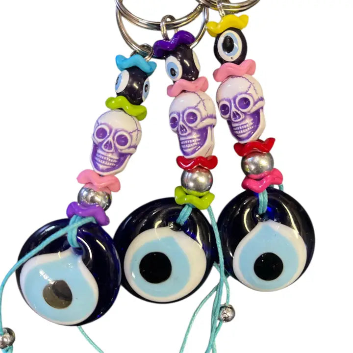 Evil Eye Keychain | Handmade Keychain | Skull Keychain | 08