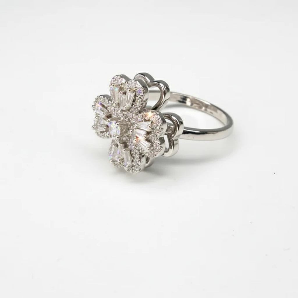 Spinning Flower Stainless Steel Ring | Unique Gift