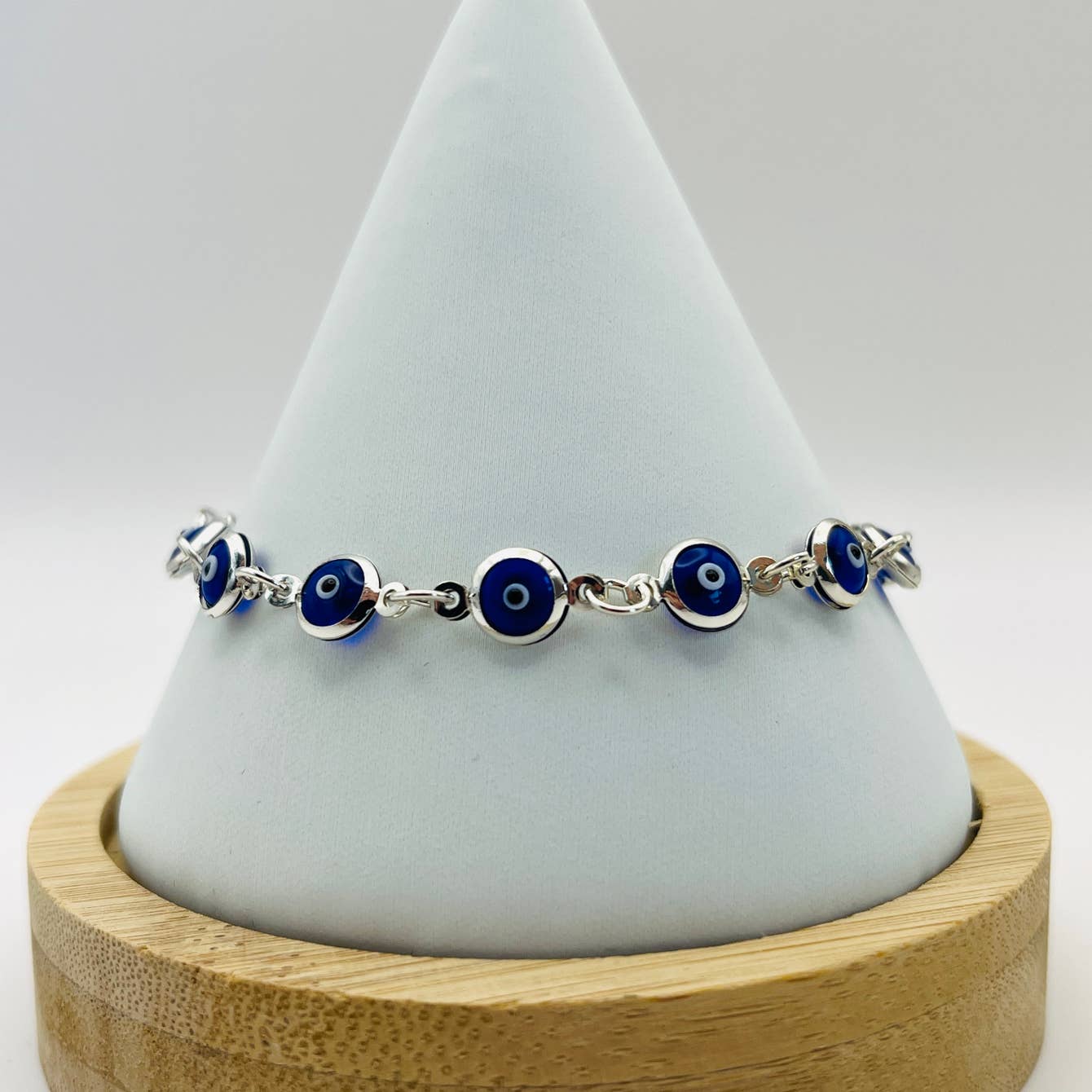 Lux Crystal Chain Evil Eye Bracelet - Silver - Gold Color 4.