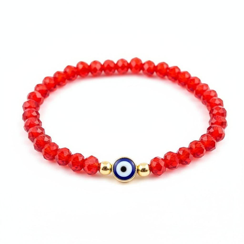Stretchy Evil Eye Bracelet | Red Crystal Bracelet