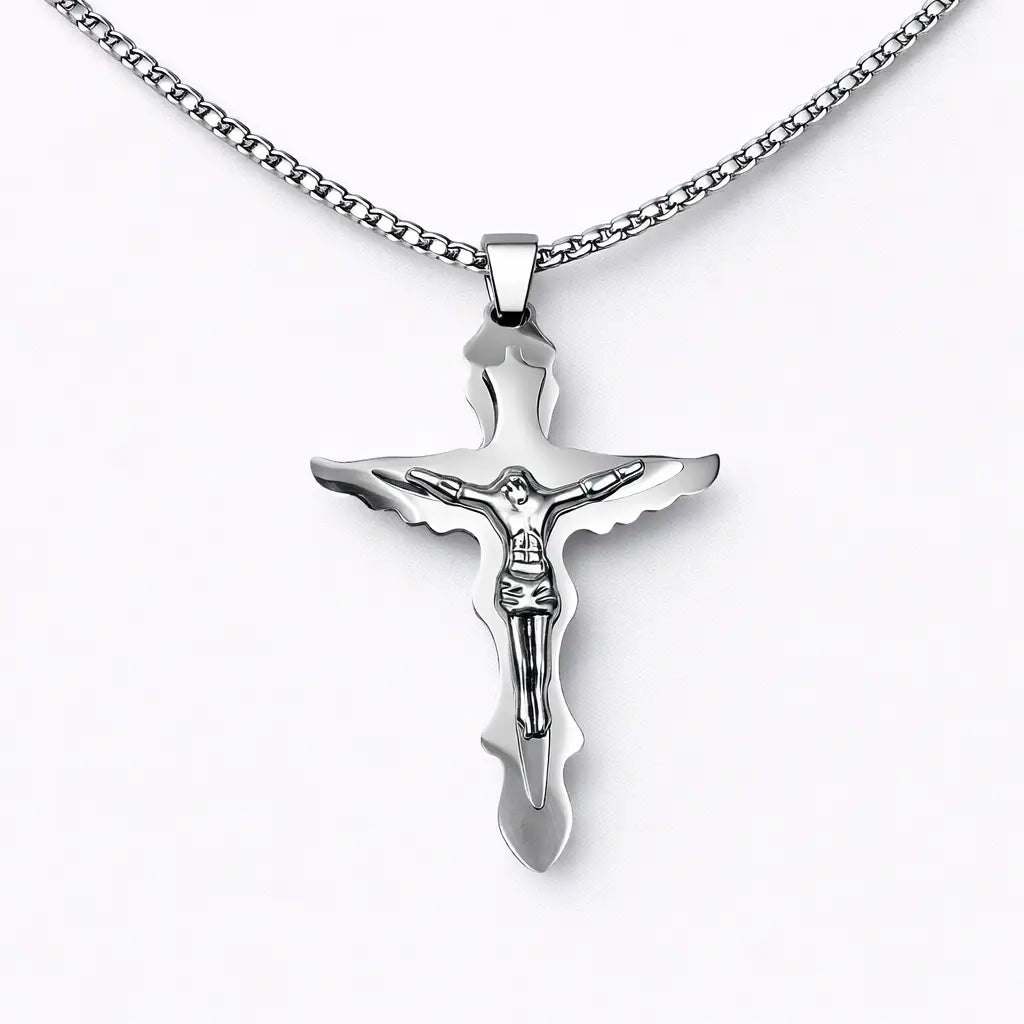 Men’s Stainless Steel Cross Necklace – Minimal & Timeless Design