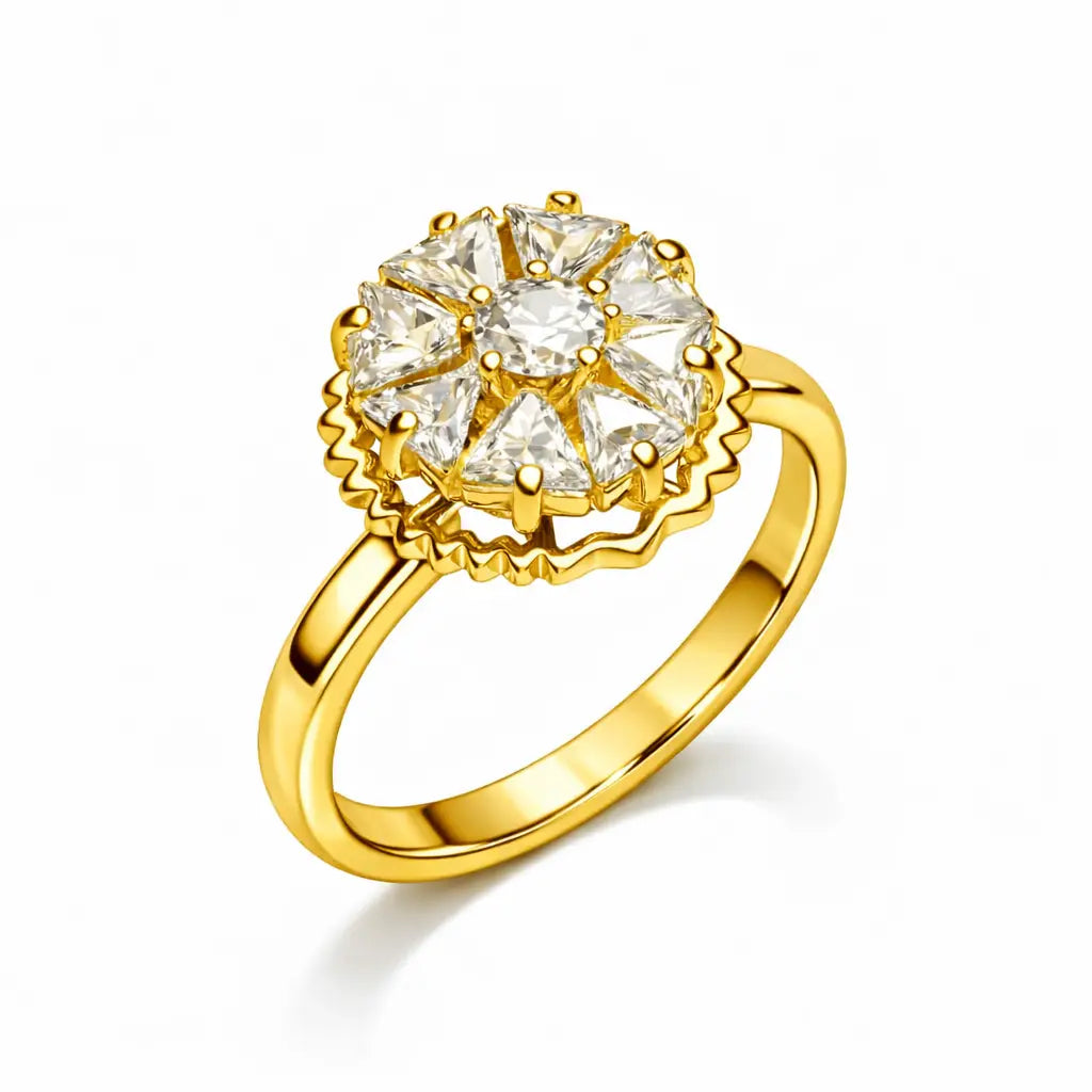 Radiant Petal Spinner Ring – Gold & Silver Plated