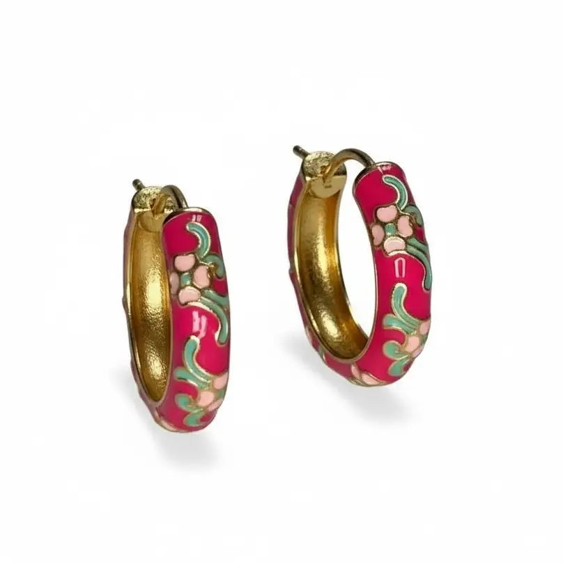 Enamel Hoop Earrings – Assorted Mix