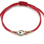 Fish Evil Eye Enamel String Bracelet – Adjustable