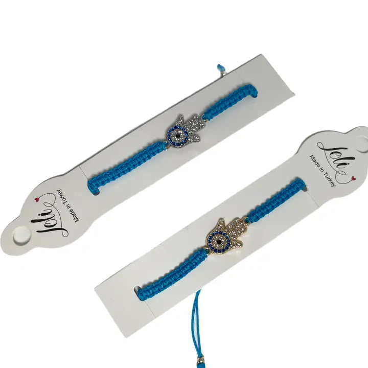 Bracelet Macrome Hamsa Hand Evil Eye Zirconium