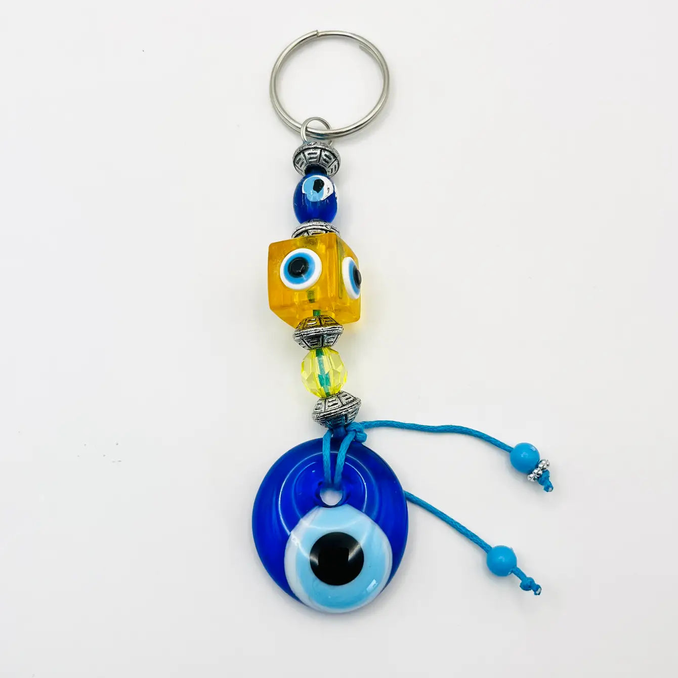 Handmade Cube Evil Eye Keychain