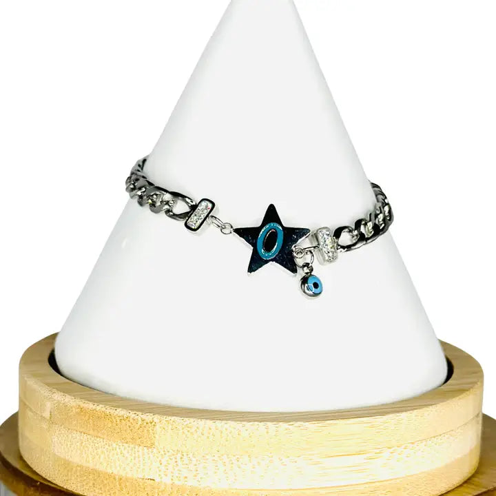 Stainless Steel Star Evileye Bracelet