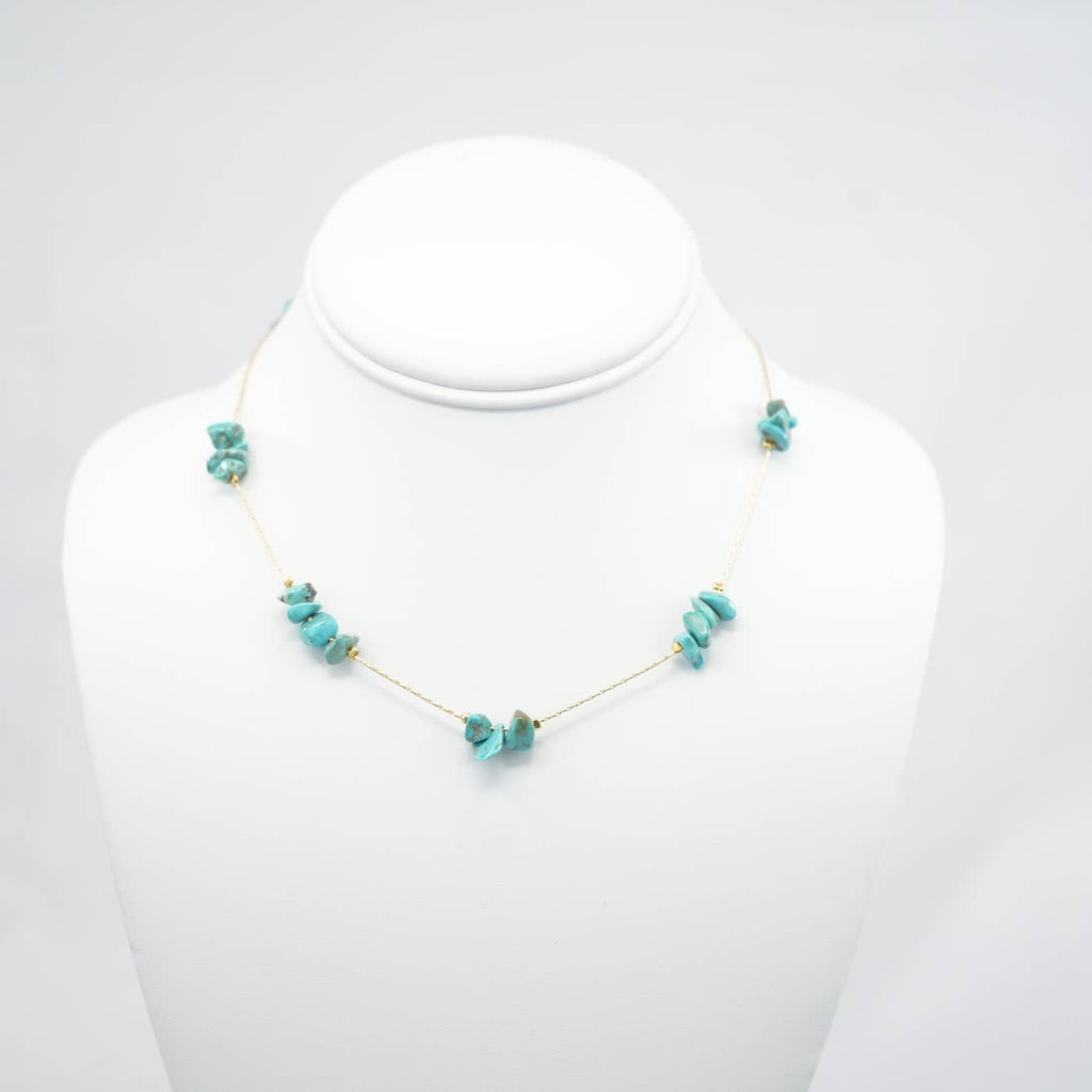 Handmade Necklace with Blue Natural Beads