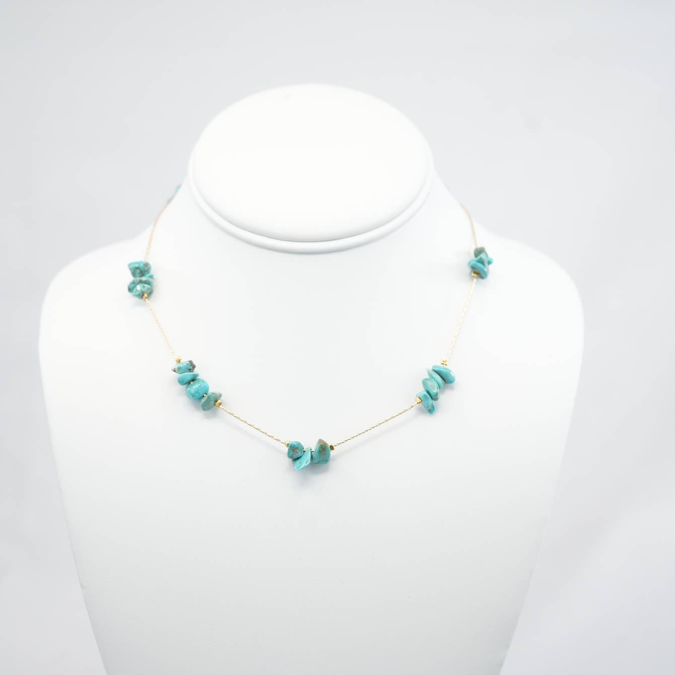 Handmade Necklace with Blue Natural Beads