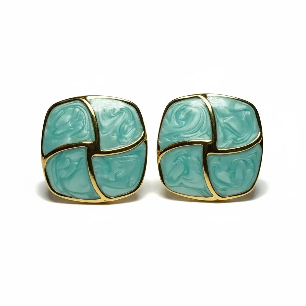 Rectangle Enamel Earrings – 5 Colors