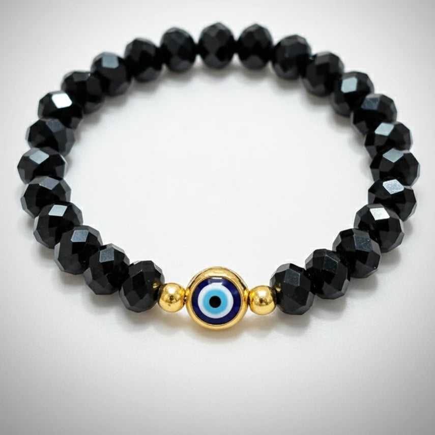 Stretchy Bracelet | 10 Color Mix Set | Evil Eye & Crystals