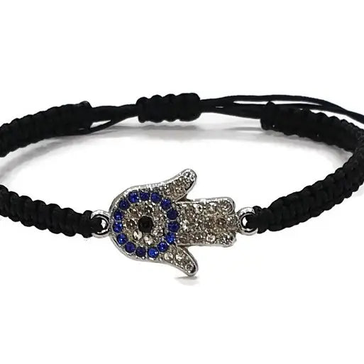 Bracelet Macrome Hamsa Hand Evil Eye Zirconium