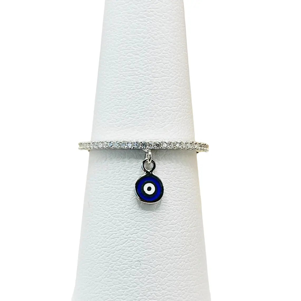 925 Sterling Silver Evil Eye Stone Ring