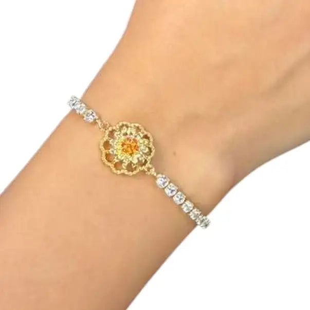 Fidget Spinner Bracelet – Rhinestone Rotating Anxiety Relief