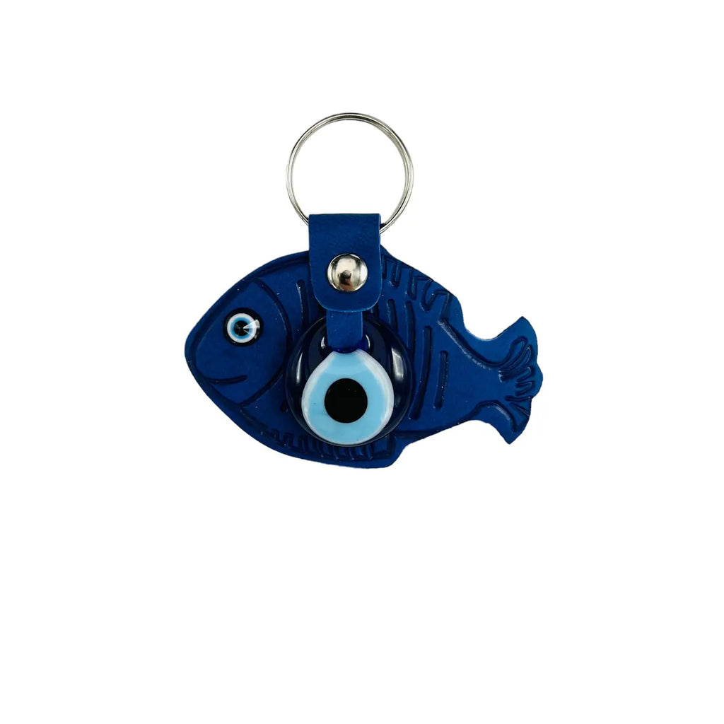 Leather Fish Evileye Keychain - Set of 11 Colors
