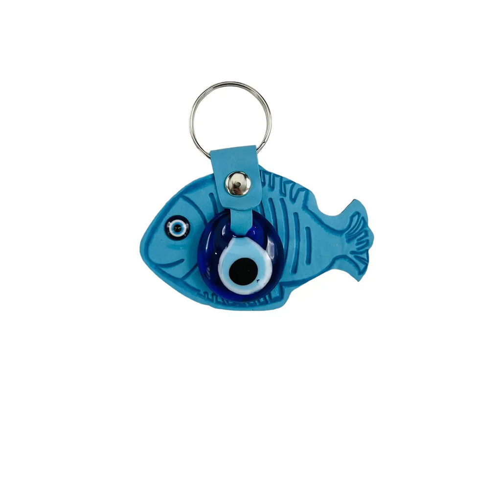 Leather Fish Evileye Keychain - Set of 11 Colors