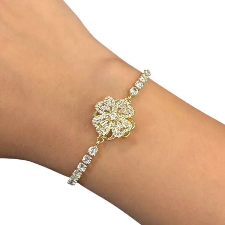 Fidget Spinner Bracelet – Rhinestone Rotating Anxiety Relief