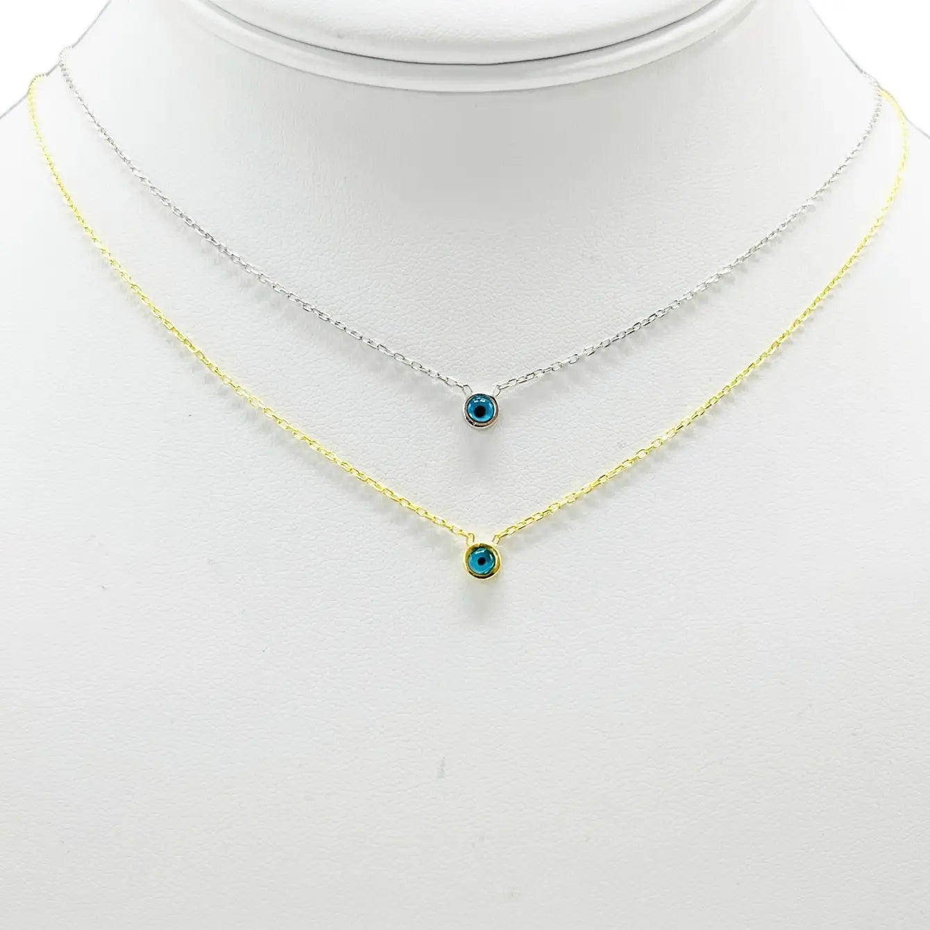 925 Sterling Silver Evil Eye Round Necklace