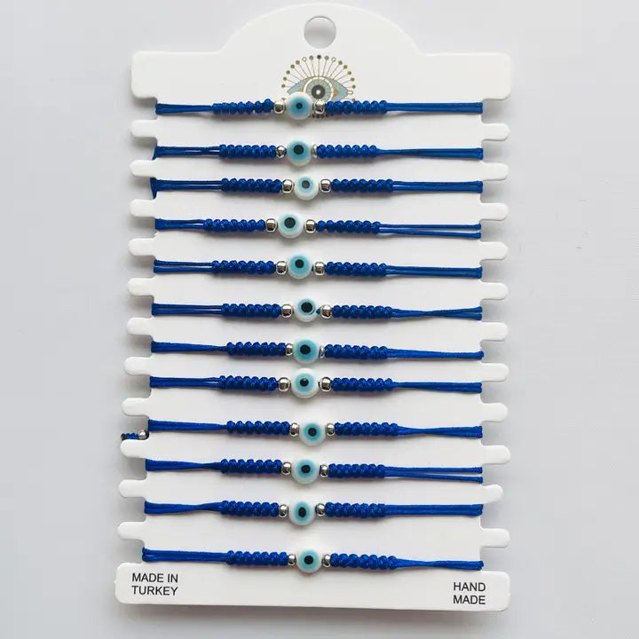 Evil Eye Rope Half Makrome White Evil Eye Bracelet