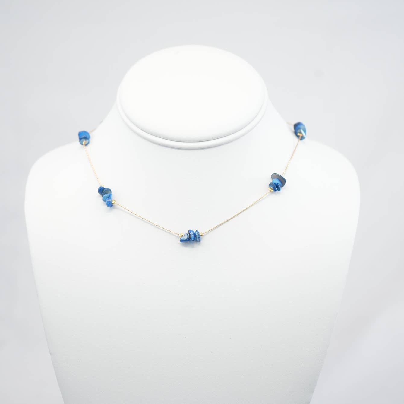 Handmade Necklace with Dark Blue Natural Beads