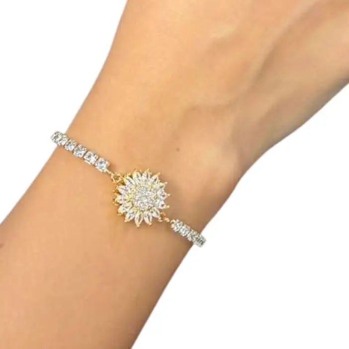 Fidget Spinner Bracelet – Rhinestone Rotating Anxiety Relief