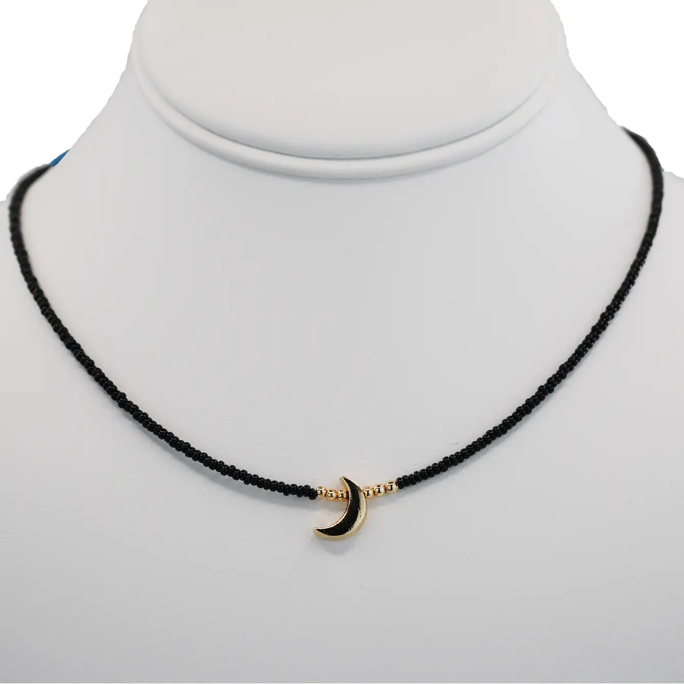 Celestial Moon Pendant Beaded Necklace: Elegant and Mystical