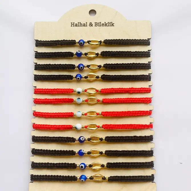 Evileye Macrame Sea Shell Anklet