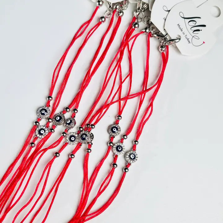 Evileye String CZ Stone Round  Bracelet