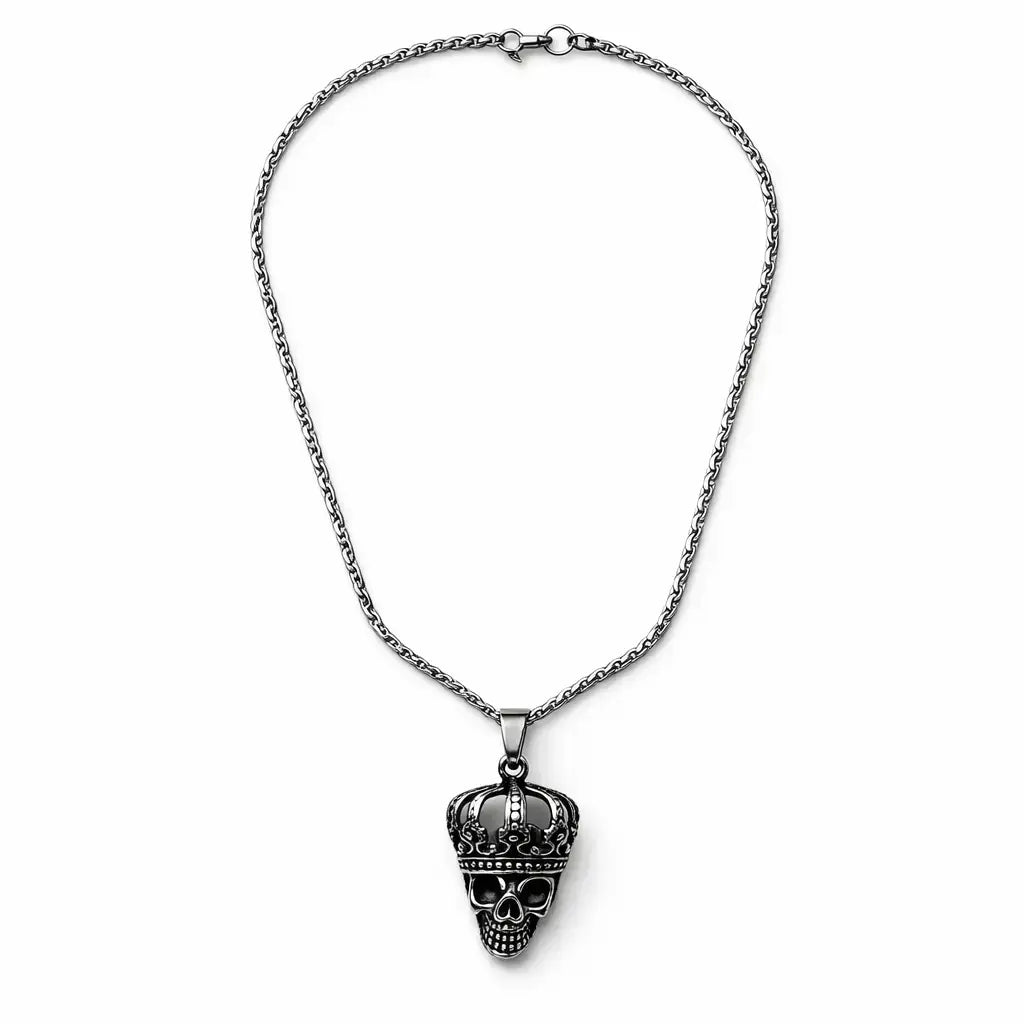 Men’s Stainless Steel Skull & Symbol Necklaces – 5 Bold Designs