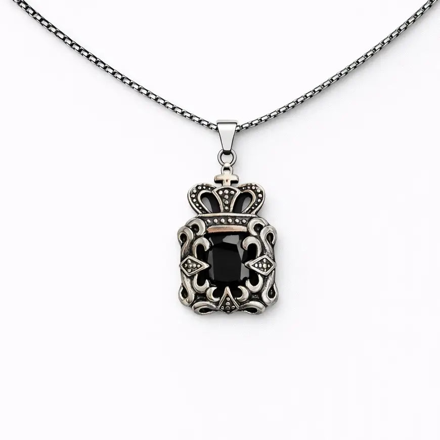 Men’s Stainless Steel Vintage Statement Pendant Necklace