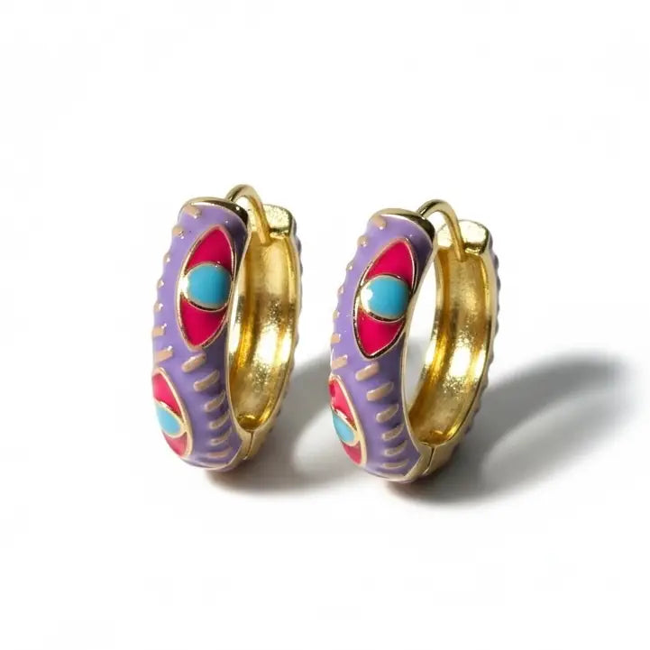Enamel Hoop Earrings – Assorted Mix