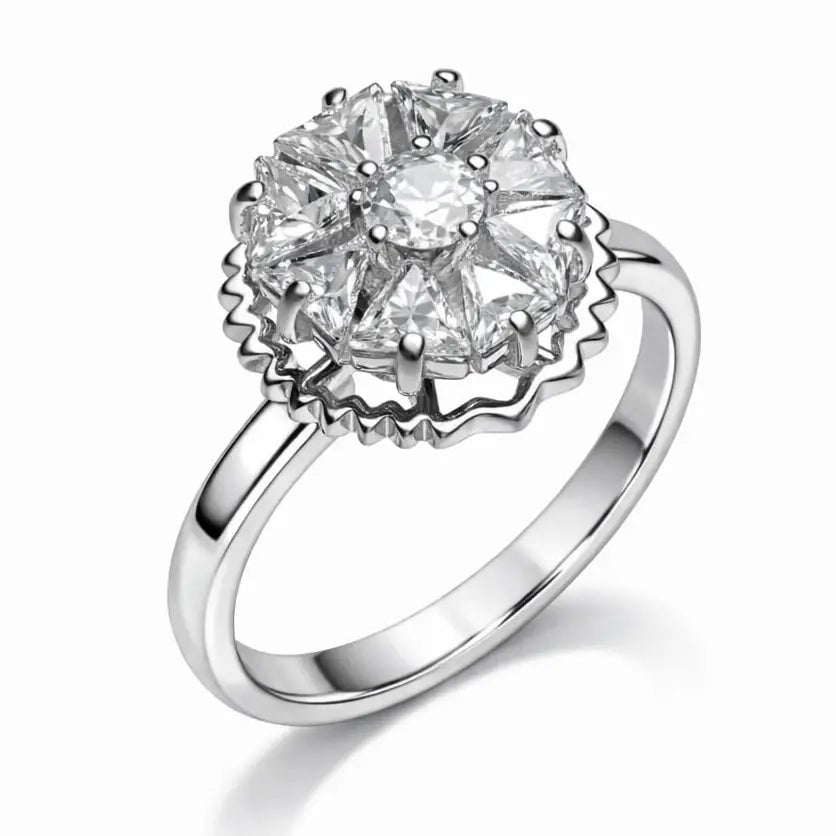 Radiant Petal Spinner Ring – Gold & Silver Plated