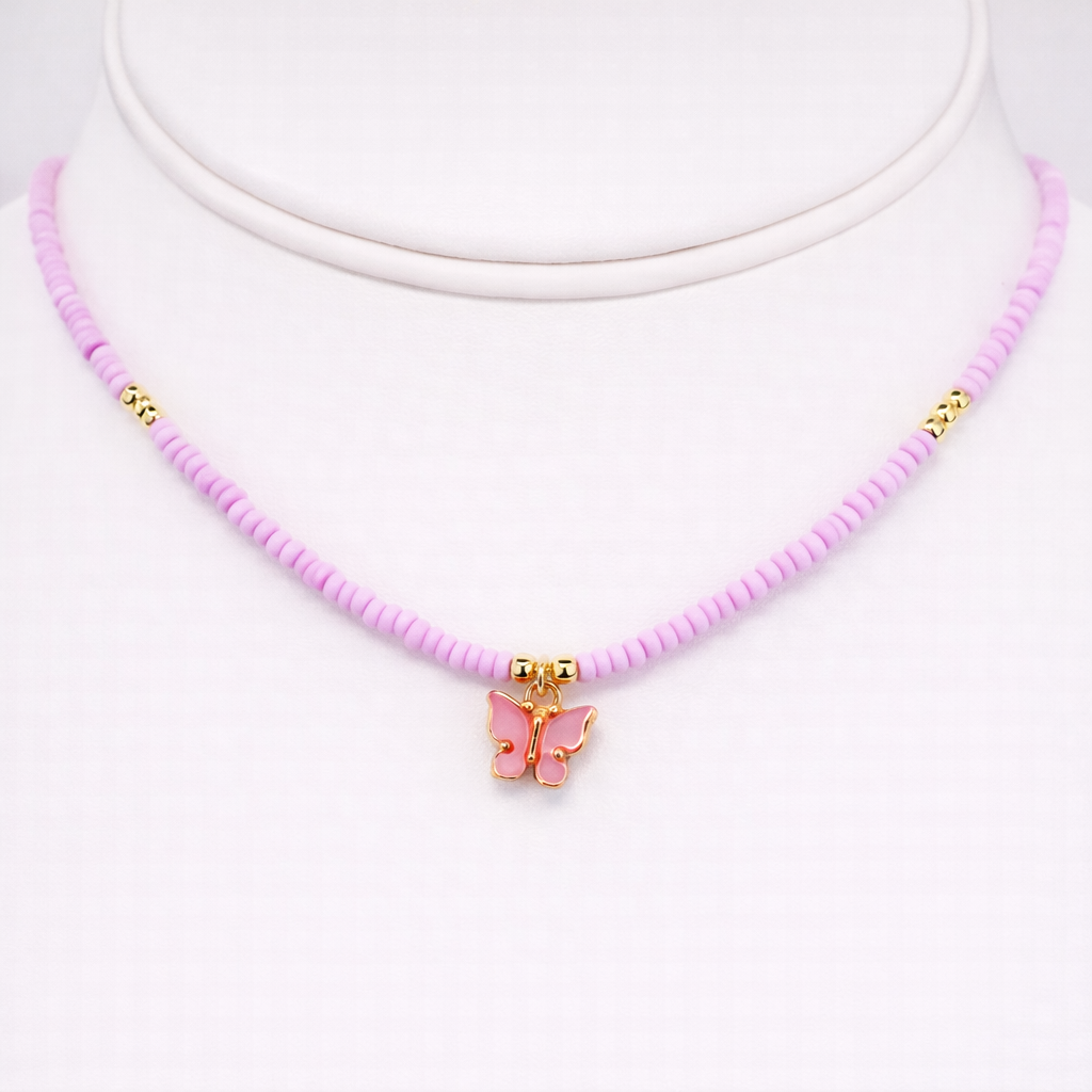 Butterfly Pendant Beaded Necklace: Grace and Freedom