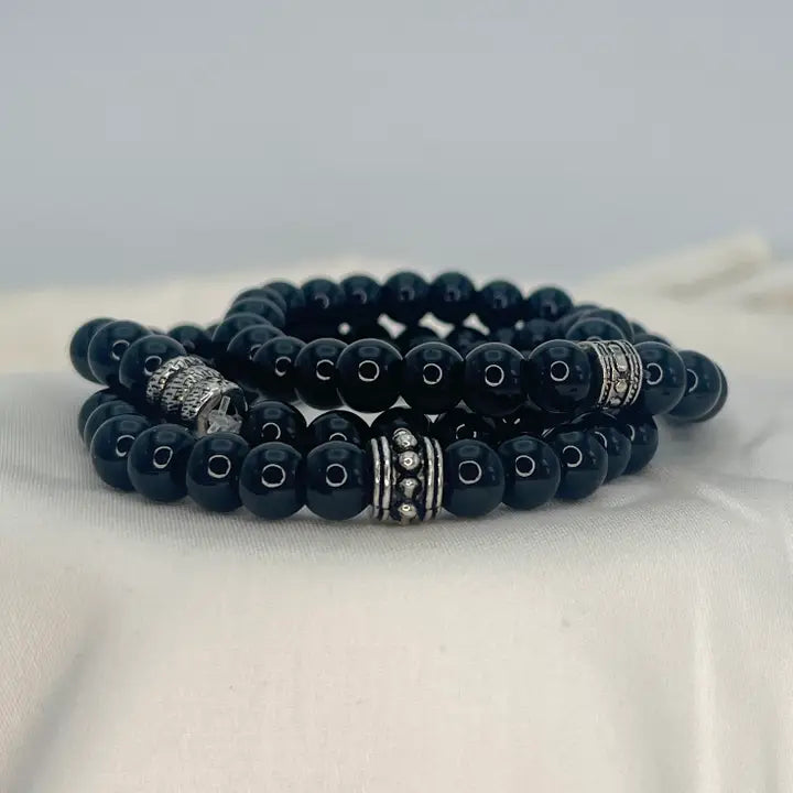 Stretchy Bracelet | Black Beaded Bracelet