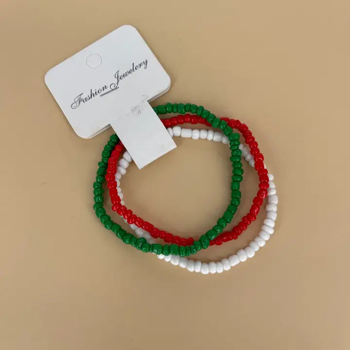 Stretchy Bracelet | 3 Piece Set | Beaded Italian Bracelet
