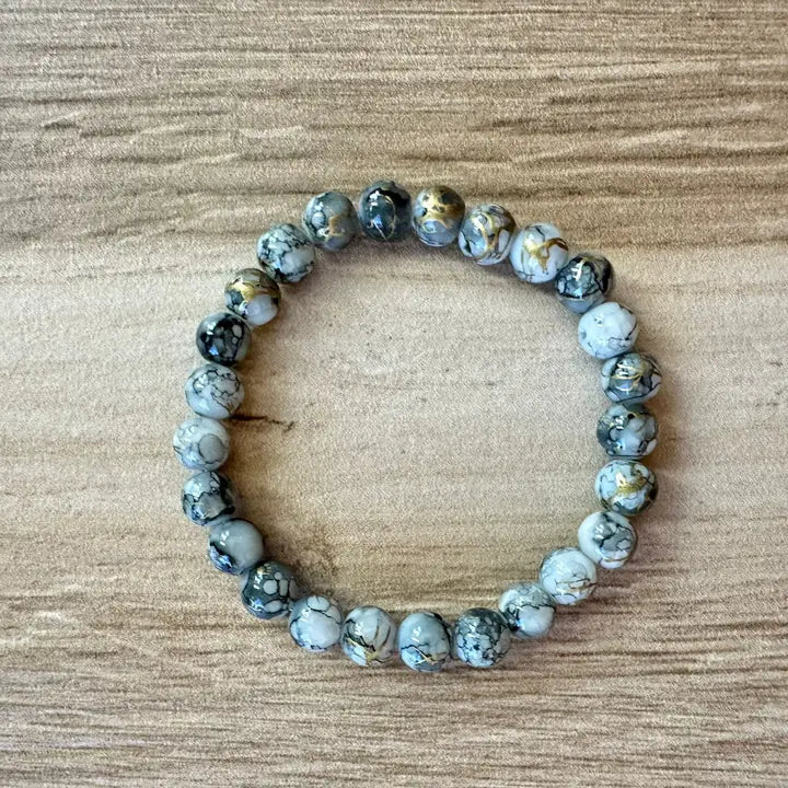 Stretchy Bracelet | Beaded Marble Design Bracelets 