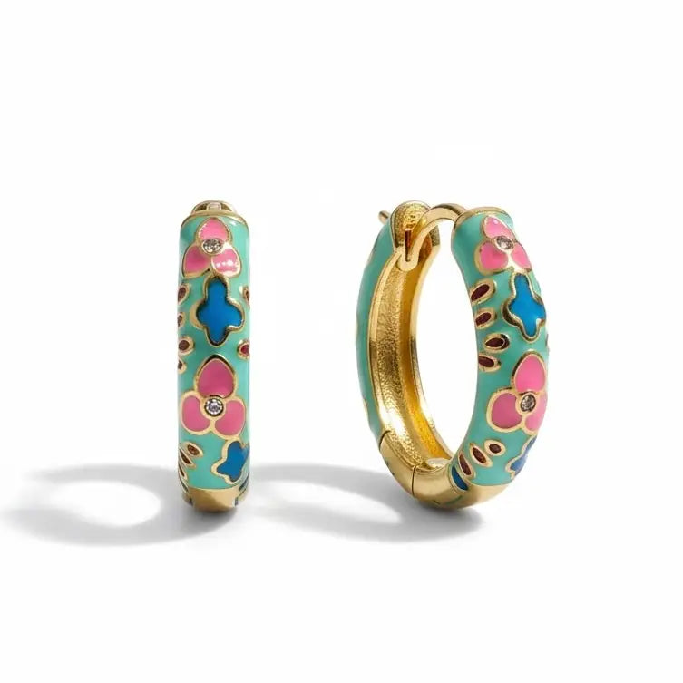 Enamel Hoop Earrings – Assorted Mix
