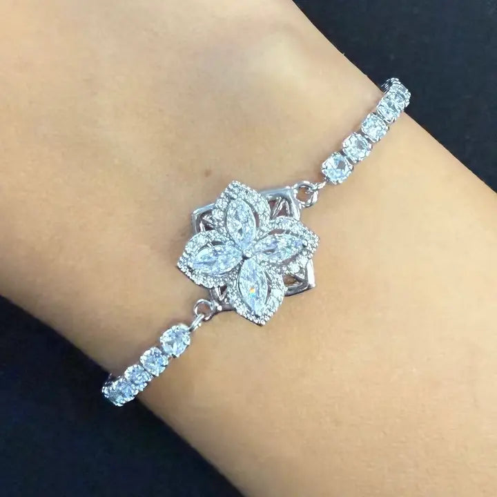 Fidget Spinner Bracelet – Rhinestone Rotating Anxiety Relief