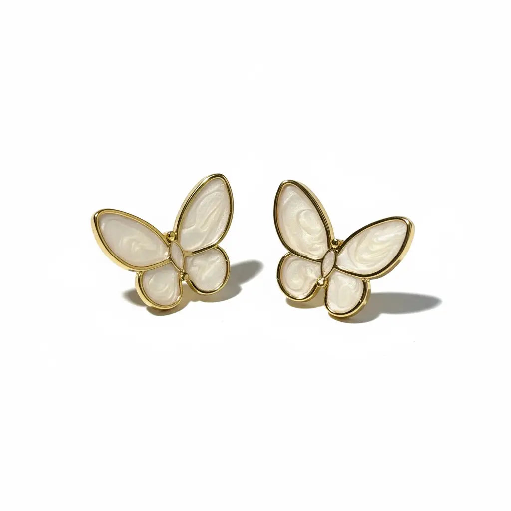 Enamel Butterfly Stud Earrings – 5 Color 