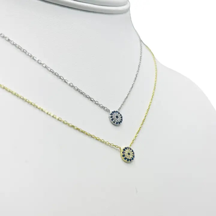 925 Sterling Silver - Classic Minimal Evileye Necklace