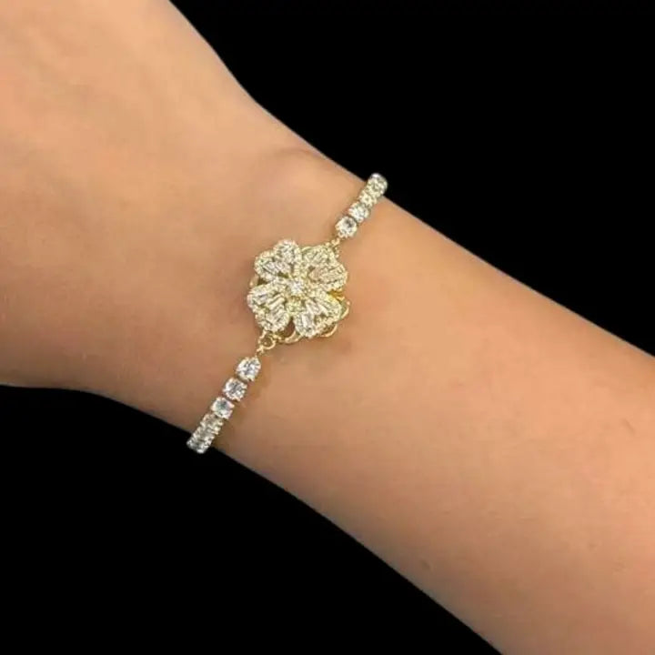 Fidget Spinner Bracelet – Rhinestone Rotating Anxiety Relief